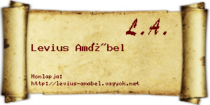 Levius Amábel névjegykártya